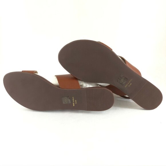 Massimo Matteo Womens Sandals Strappy Leather Open Toe Brown Size 10 - Picture 4 of 6